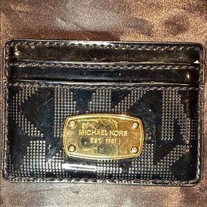 Michael Kors Black and Gold Card Holder